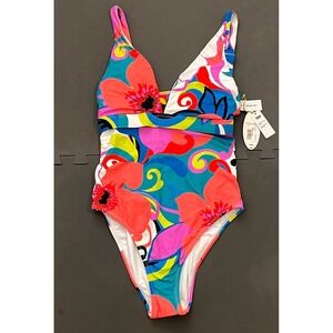 Mynah Aruba sky 1 pc swimsuit bright floral small 012799 small adjustable straps